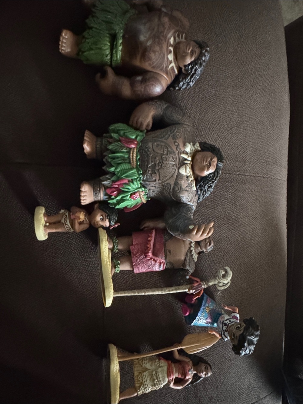 Moana Character Figurine Set - Tropical Brown & Green Hues